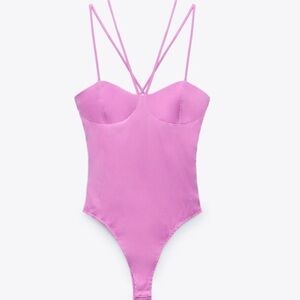 ZARA STRAPPY SATIN EFFECT BODYSUIT